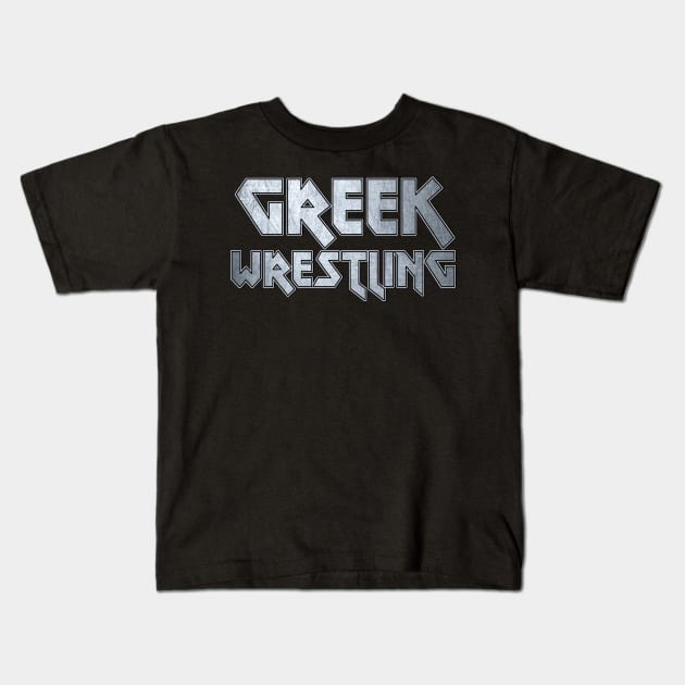 Greek Wrestling Kids T-Shirt by Erena Samohai